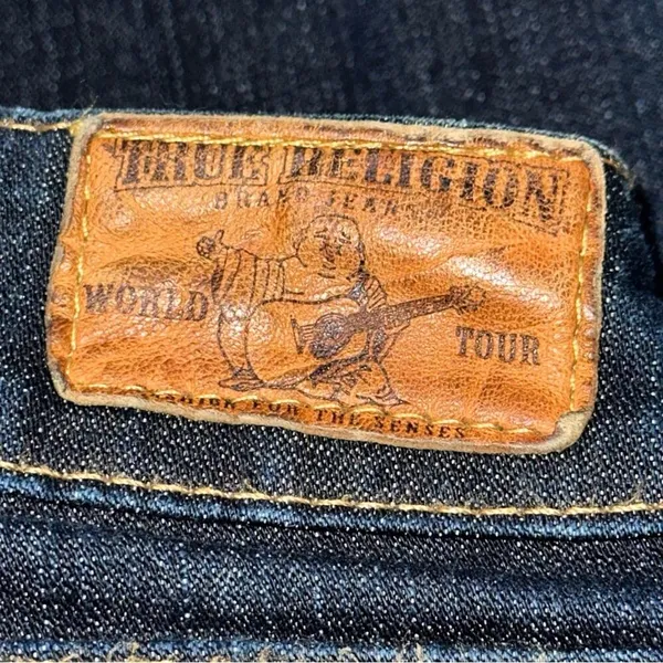 True Religion Denim Vintage Size 25 Dark Blue Wash WC92358QV Candice Flare Jeans - Image 4