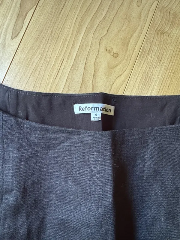 Reformation Black Linen-Blend Boatneck Tank - Image 2