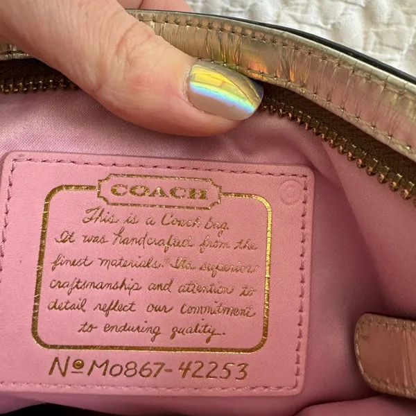 Coach Monogram Crossbody Bag brown tan gold - Image 4
