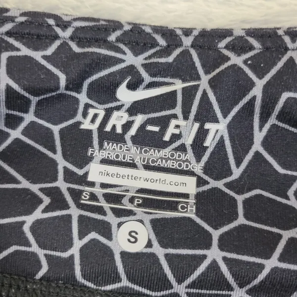 Nike Dri-Fit Running Capri Leggings Black Reflective Print Women's Size Small - Image 5