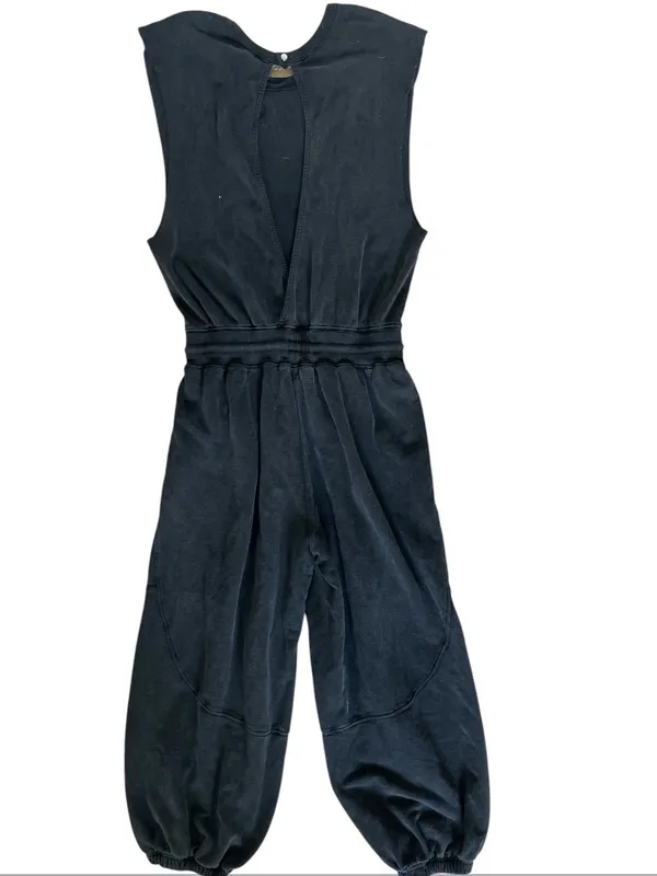 Free People Throw And Go jumpsuit In Washed Out Black Size Large - Image 5