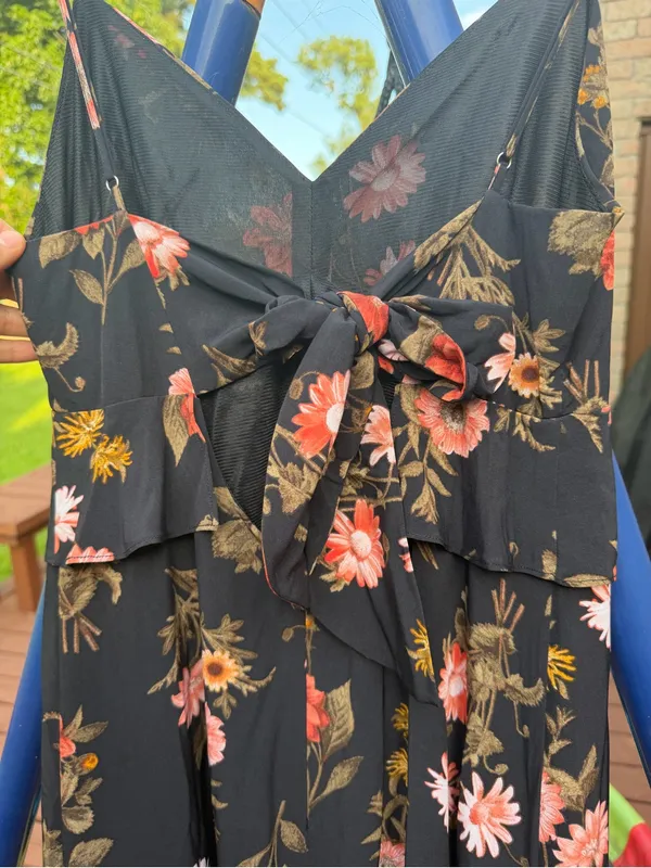 Lush Black Floral High Low Ruffle Maxi Dress NWOT Size S - Image 5