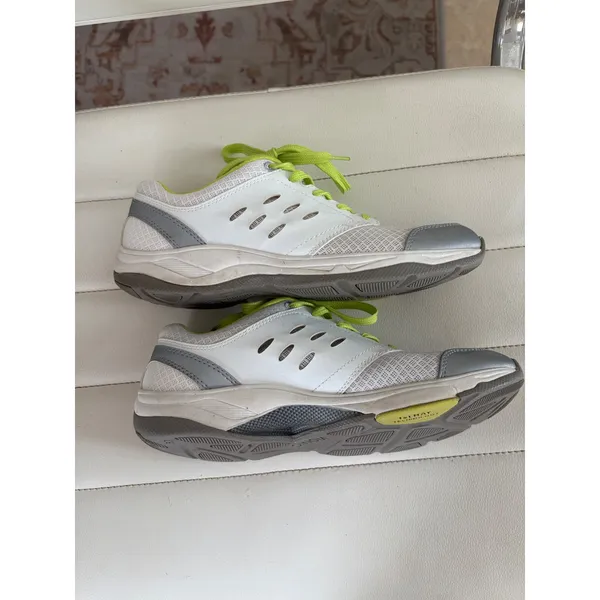 Vionic Venture Walking Shoes Womens 8 White Silver Lime Green Orthotic Sneakers - Image 5