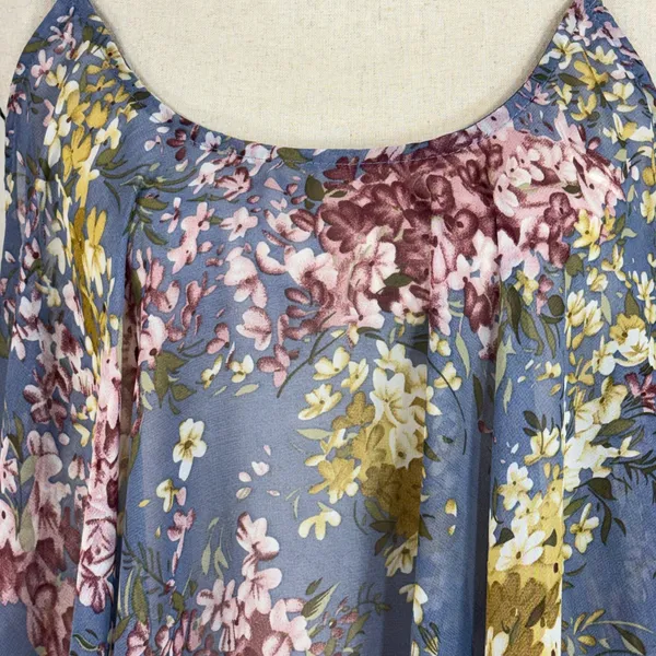 Umgee Large A-Line Top Sheer Floral Sleeveless Adjustable Straps Lightweight - Image 2