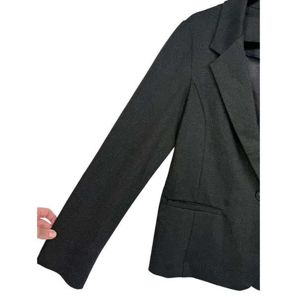 Liverpool Los Angeles Herringbone Ponte Knit Fitted Blazer Jacket Gray Sz‎ Large - Image 11