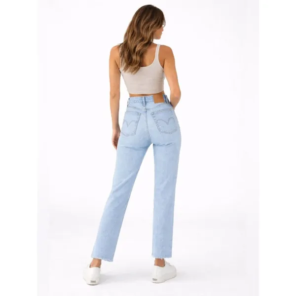 Levi’s Wedgie Straight Jeans High Rise Button Fly Light Wash Vintage Y2K 24 - Image 2