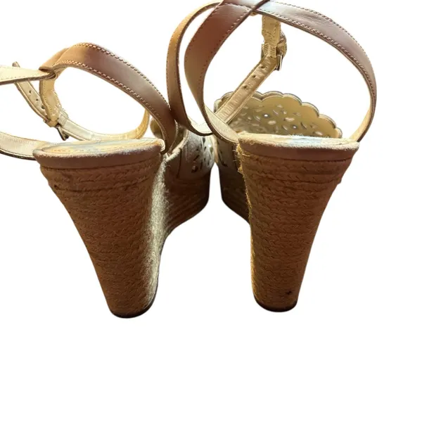 Marc Fisher Shoes Womens Size 11M‎ Beige Suede Studded Wedge Sandals Espadrille - Image 7