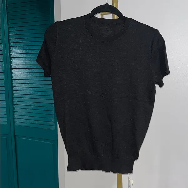 Halara Round Neck Short Sleeve Linen-Feel Sweater – Size Medium – NWT - Image 6