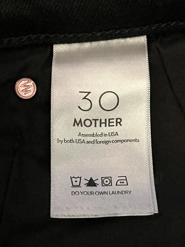 Mother The Dodger Sneak Jeans Womens 30 Black Dark Wash Straight Relaxed Denim - Image 10
