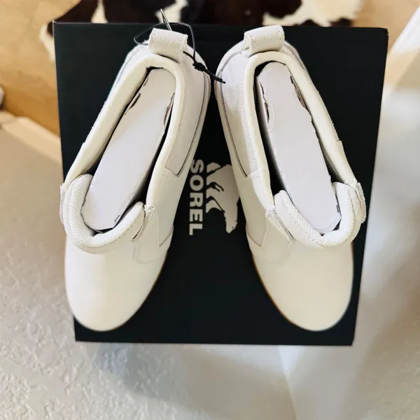 Sorel Out N About‎ Wedge Leather Bootie, Ankle Boots White/Sea Salt, Size 8, NWT - Image 16