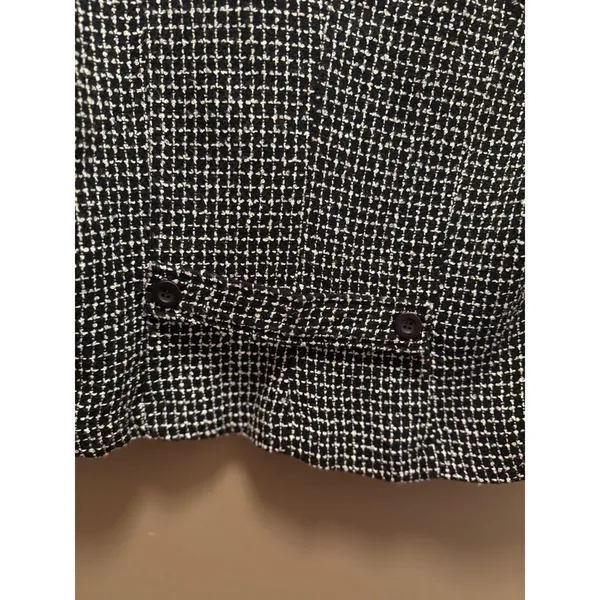 90s/Y2K dELiA*s Black White Tweed Blazer‎ Jacket Pink Lining XL - Image 5