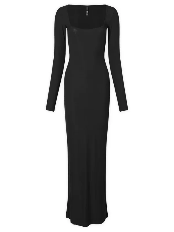 SKIMS Soft Lounge Long Sleeve Maxi Dress Onyx Black Size Small NWT - Image 9