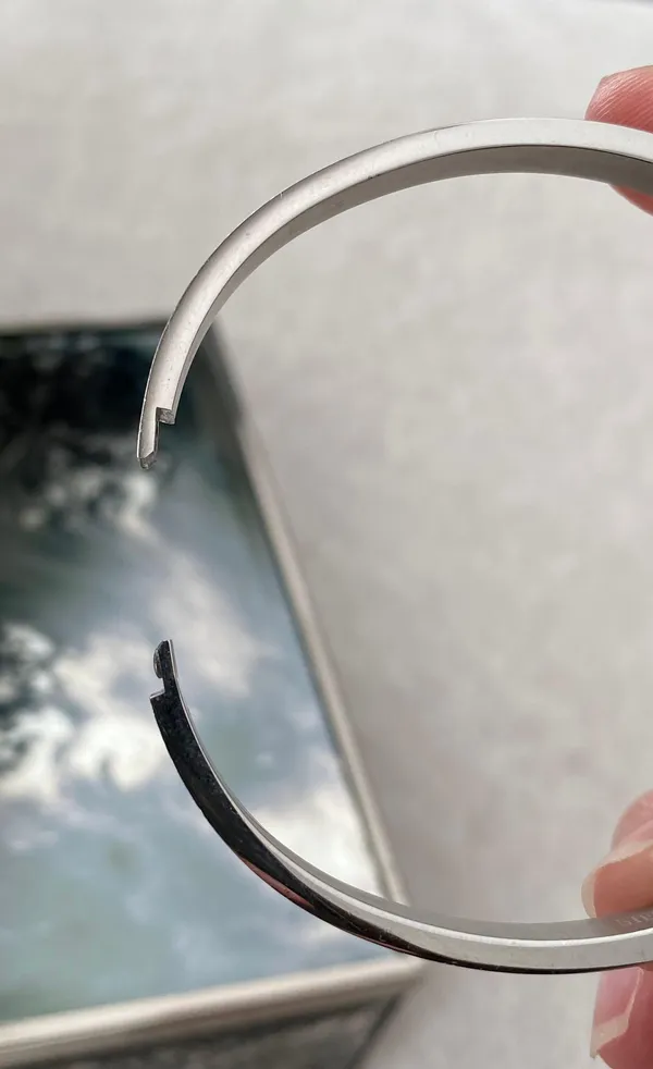 stainless steel love bangle bracelet Silver - Image 3
