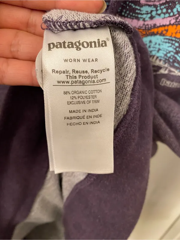 Patagonia Women's Plum Pullover Hoodie with Mountain Graphic organic cotton - Image 8