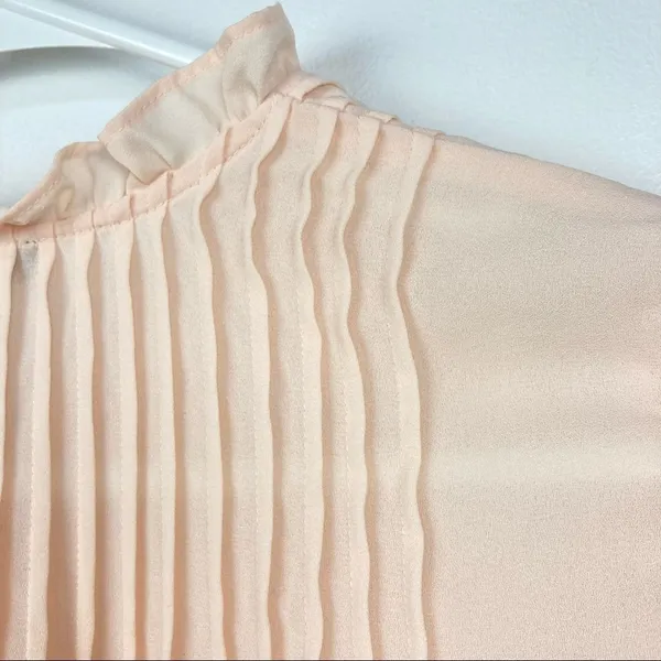 J. CREW High Neck Long Sleeve Pintuck Blouse in Pale Bluff Size 2 - Image 7