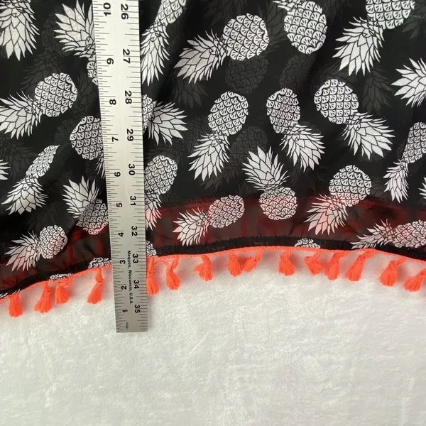 CoverUp Womens L Black & White Pineapple‎ Sheer top Swim Coverup no tag PTP 24" - Image 3
