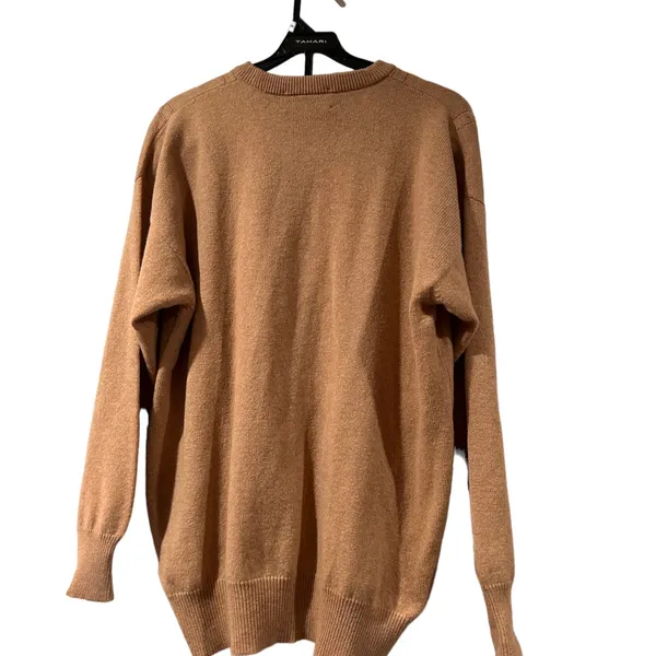 Quills Woolen Market Knit Irish Fishing Sweater Large Natural Wool dark beige-L - Image 3