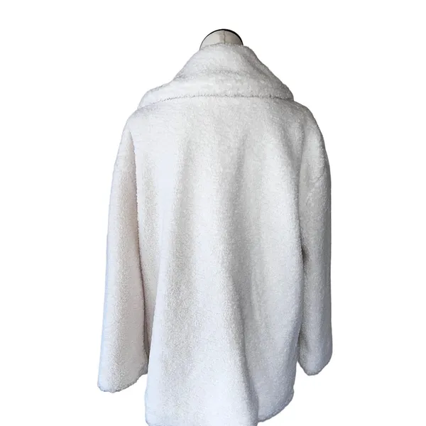 NWT C& C California White Teddy Faux Fur Sherpa Cozy Coat XL Ivory white - Image 6