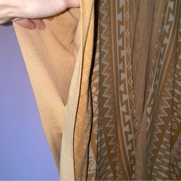 Charming Charlie Knit Ruana Boho Aztec Print Open Front Cardigan Shawl - Image 3