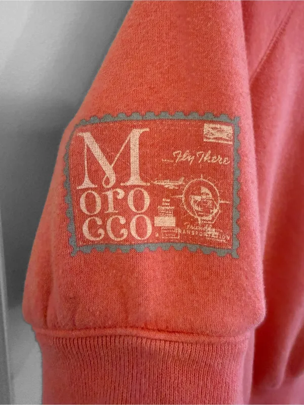 Y2K Old Navy Coral Short Sleeve Hoodie Sweatshirt XL - Image 3