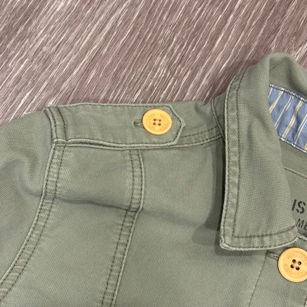 VTG 00s Hollister Co Olive Green Military Utility Jacket Size M Button Up Cotton - Image 6