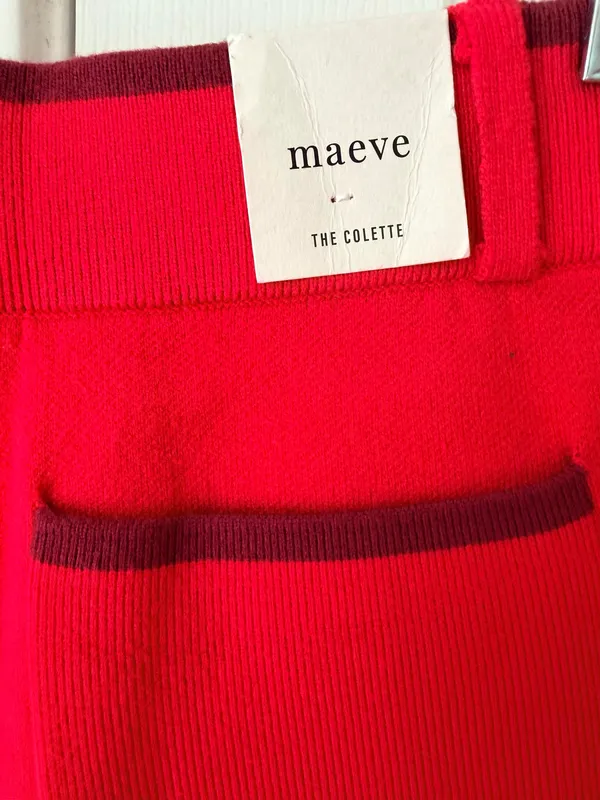 Maeve Colette Sweater Knit High-Rise Wide-Leg Cropped Pants, Size XXSP - Image 12