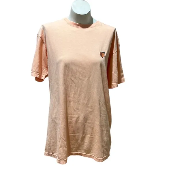 Unif Cookie Collective Unisex Orange Graphic T-Shirt Peach Emoji Short Sleeve Size L - Image 5
