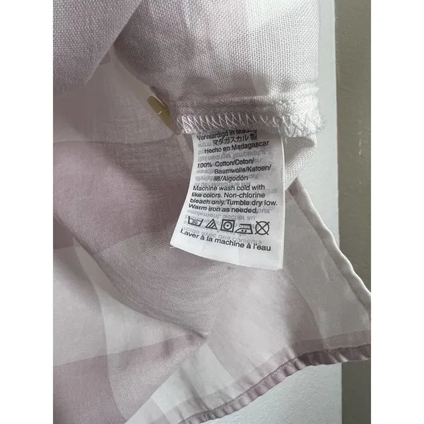 Madewell Bedtime Pajama Top Small S Lilac Plaid - Image 4