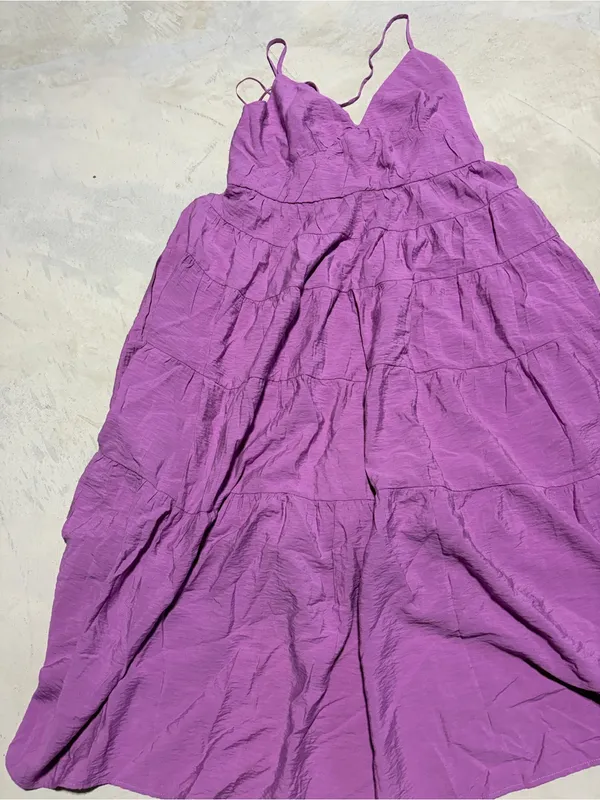 Abercrombie & fitch Purple Tiered Spaghetti Strap Dress XLP - Image 2