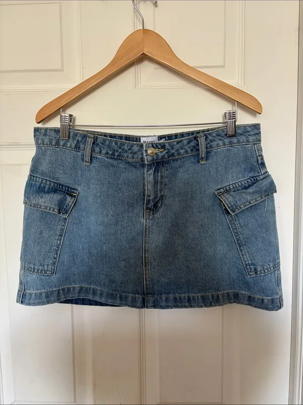 Princess Polly Grishea Low Rise Denim Skirt Blue Size 10 - Image 5