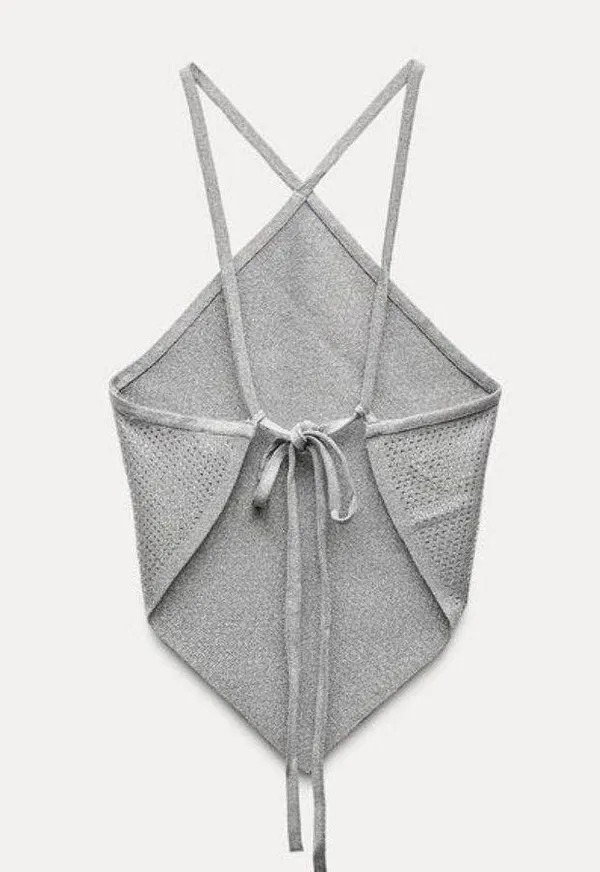 ZARA Open Back Sparkly Crop Top - Image 9