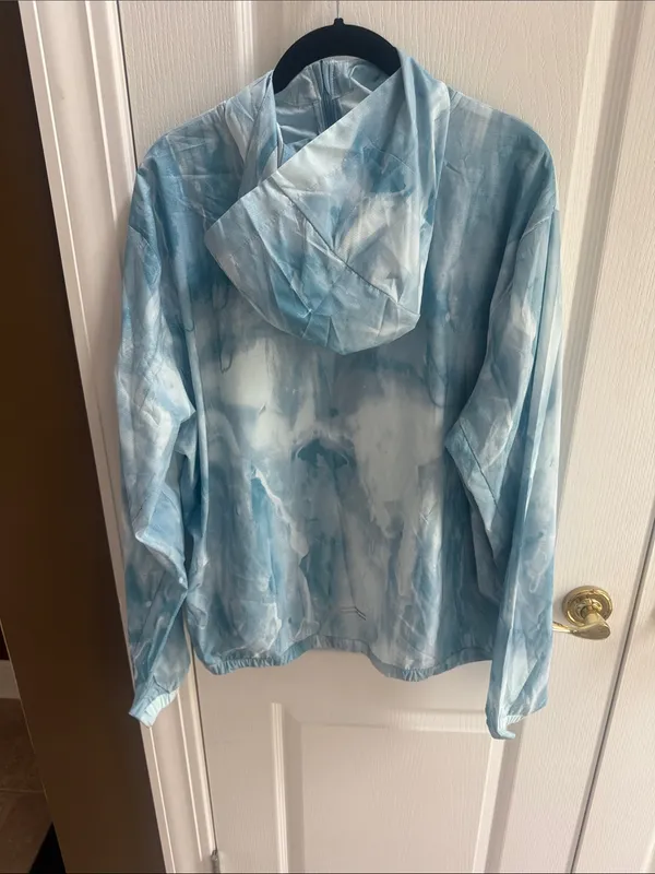 Nike Blue Tie-Dye Hooded Running Jacket - Image 2