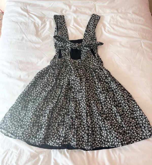 Altar’d State Black And White Floral Pleated Mini Dress Size XS - Image 2