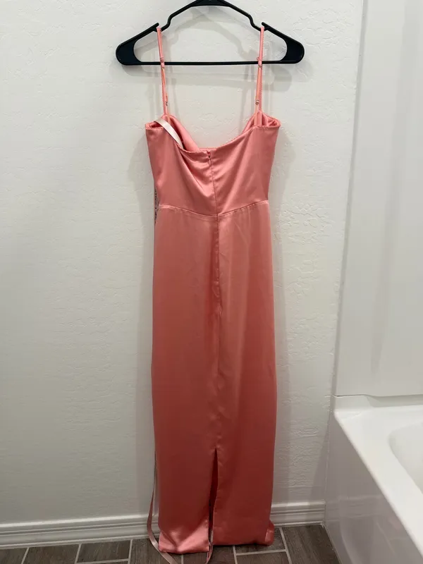House of CB COSTANZA Bright Peach Maxi Dress Small - Image 6