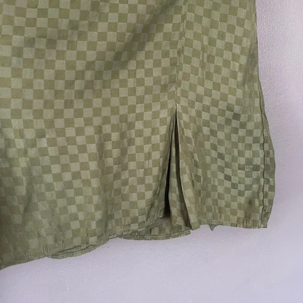 Le Lis Sage Green Checker Print Mini Skirt Size Medium Y2K Coquette - Image 4