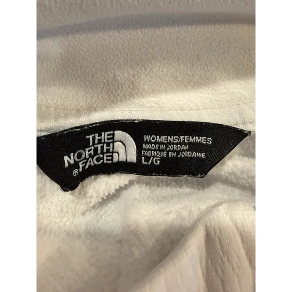 The North Face Womens Large Grid Fleece Jacket White Blue Full Zip Outdoor - Image 10
