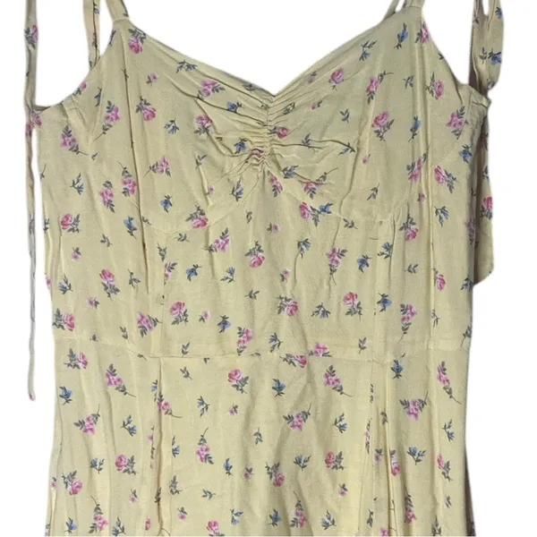 Bardot Floral Ditsy Tie Shoulder Midi Dress Yellow Size 8 - Image 6