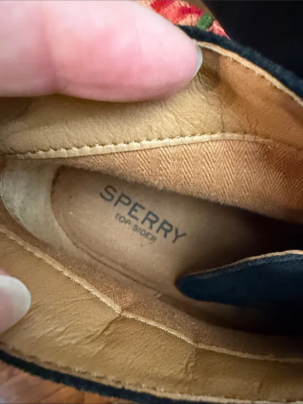 🥾🥾🥾BOGOHO🥾🥾🥾Sperry Black Suede Wedge Ankle Boots with Tan Laces-8 Med - Image 4