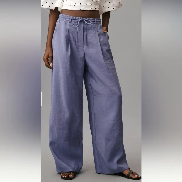 Anthropologie Maeve Seamed Wide Leg Track Pants - Image 5