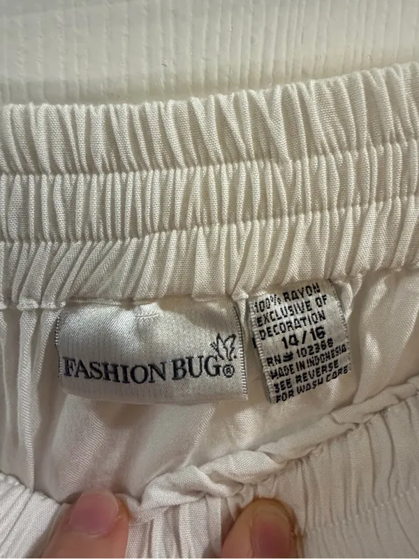 Fashion Bug White Rayon Maxi Skirt - Image 4
