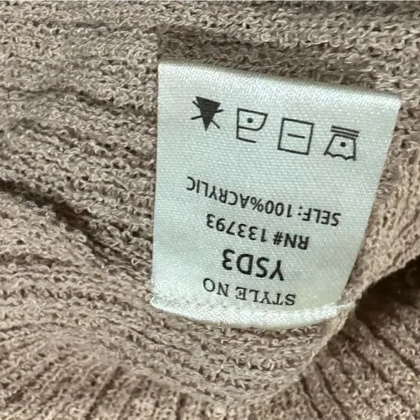 POL Taupe Midi Ribbed Sweater Dress Women’s Large - Image 4