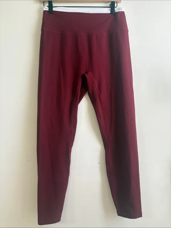 Fancy Burgundy Cropped Sports Bra with leggings - Image 4