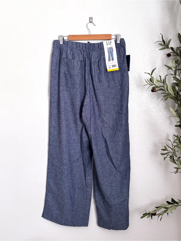 GAP Wide Leg Linen Pull On Pants Medium - Image 3