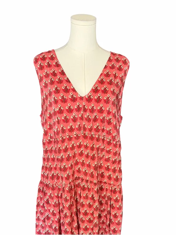 J.Crew - Hyacinth Block Print Crepe de Chine Smocked Maxi Dress Sz XL - Image 4