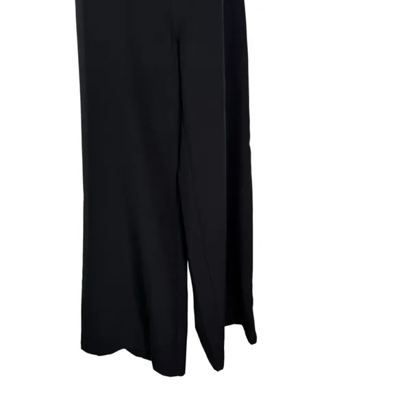 NWT DO+BE Black Strapless Overlay Front Ruffle Wide Leg Jumpsuit Black Size M - Image 9