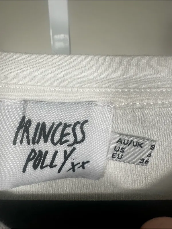 288. Princess Polly White Tee with Black Logo Print - Image 3