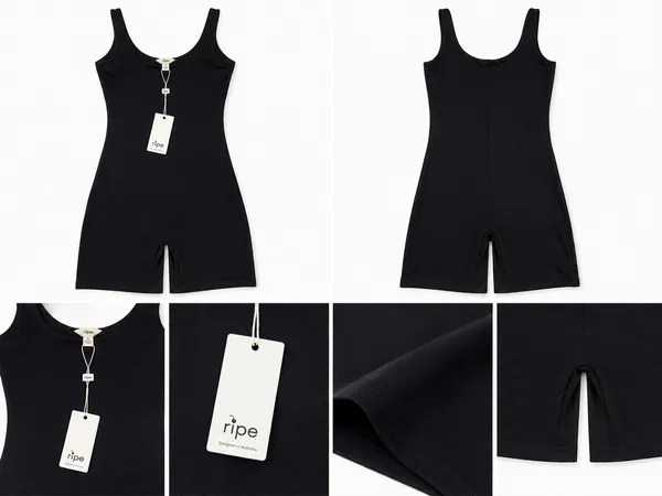 NWT Ripe Maternity Luxe Knit Short Bodysuit Romper Black - Small - Image 2