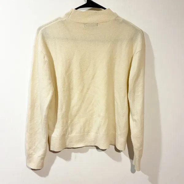 Quince Cashmere‎ Cream Mock Neck Thin Knit Sweater Size XS - Image 5