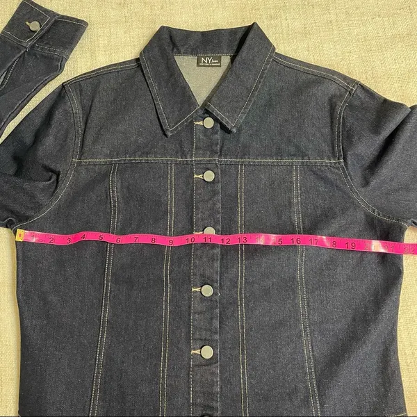 New York & Company Jean Jacket Blue Size XL - Image 14