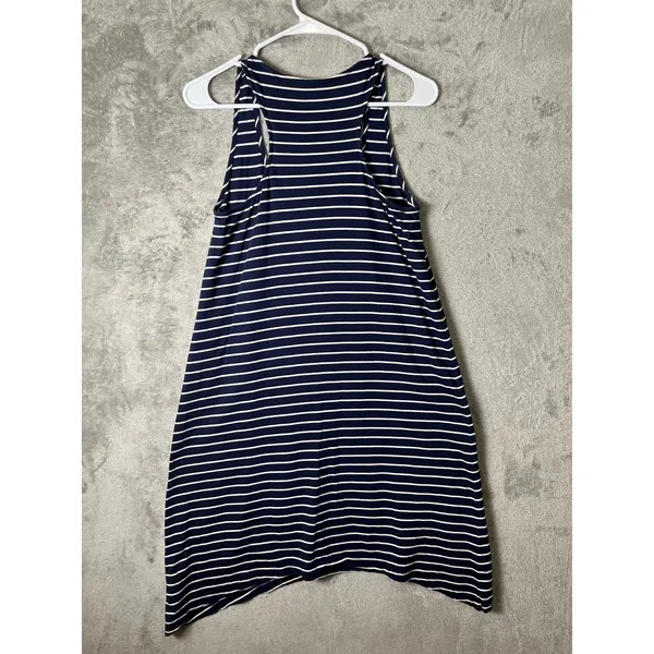 Lilly Pulitzer Jennalyn Pima Cotton‎ Navy Stripe Asymmetrical Tank Dress Small - Image 3